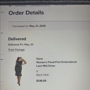 Women's Black Multi Floral-Print Embroidered Lace Midi Dress